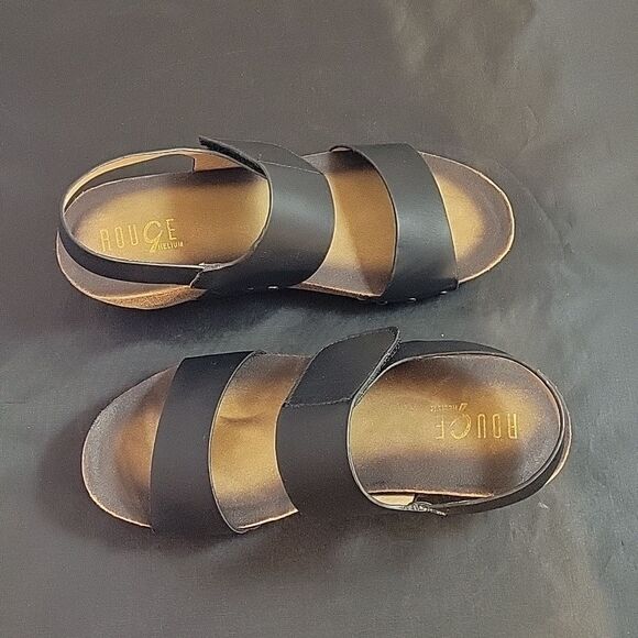 BRAND NEW ROUGE HELUIM DOUBLE STRAP VELCRO CLOSURE CORK WEDGE SANDAL - Picture 10 of 16
